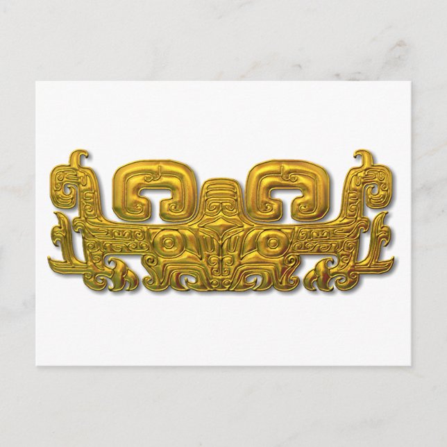 Cartão Postal Mayan Jaguar - Dourado (Frente)