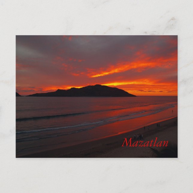 Cartão Postal Mazatlan, México... Sunset (Frente)
