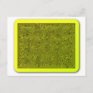 Cartão Postal Maze Swirl Amarelo