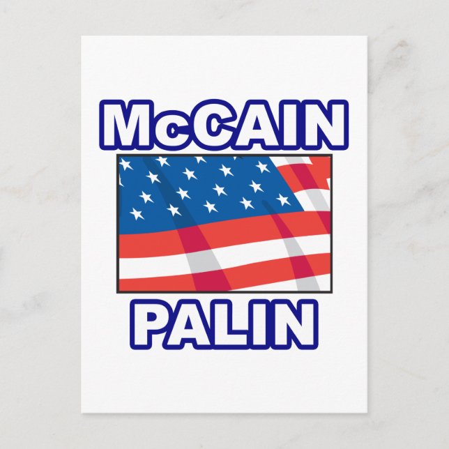 Cartão Postal McCain Palin Flag (Frente)