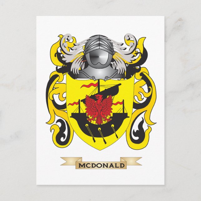 Cartão Postal McDonald Casaco de Armas (Serviço Familiar) (Frente)