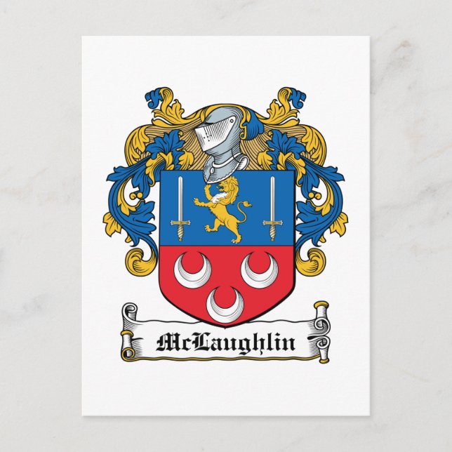 Cartão Postal McLaughlin Family Crest (Frente)
