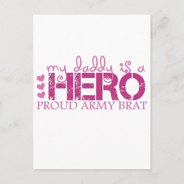 Cartão Postal mdaddyisaheroproudarmybrat (Frente)