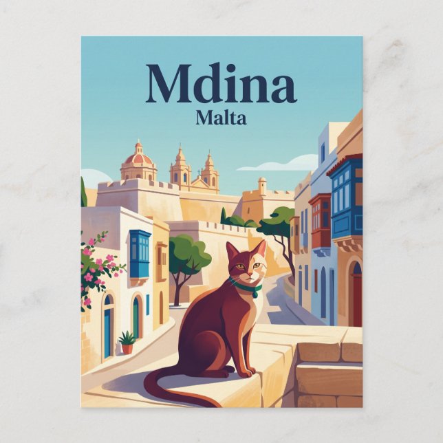 Cartão Postal Mdina Malta (Frente)