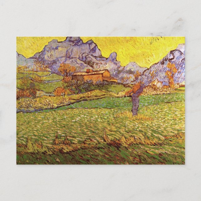 Cartão Postal Meadow em Montanhas por Vincent van Gogh (Frente)