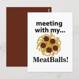 Cartão Postal Meatball Engraçado Encontro Com Meus Almôndegas
