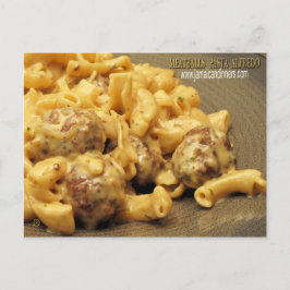 Cartão Postal Meatball Pasta Alfredo