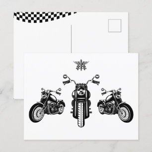 Cartão Postal Mecânico clássico de motocicletas