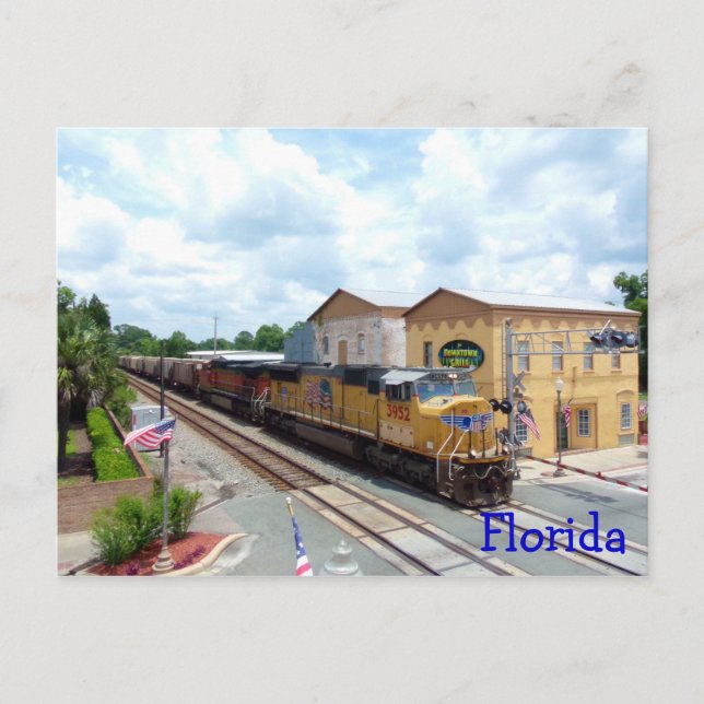 Cartão Postal Mecanismo de Comboio Amarelo do Pacífico da União (Frente)