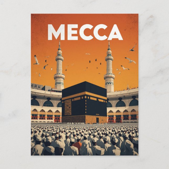 Cartão Postal Mecca Hajj Pilgrimage Islâmico (Frente)