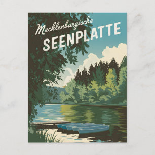 Cartão Postal Mecklenburgische Seenplatte Alemanha vintage