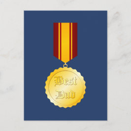 Cartão Postal Medalha de Melhor Pai para o Dia dos Pais