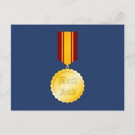 Cartão Postal Medalha de Melhor Pai para o Dia dos Pais