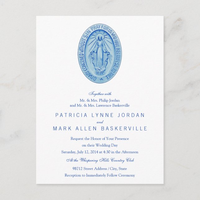 Cartão Postal Medalha Miraculosa (Frente)