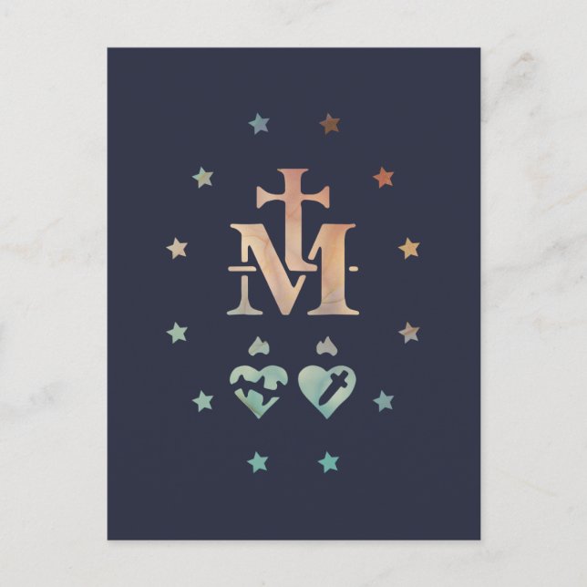 Cartão Postal Medalha Miraculosa Nossa Senhora da Graça (Frente)