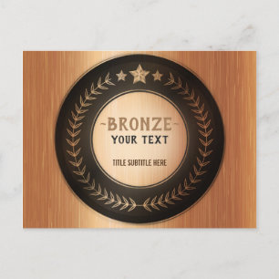 Cartão Postal MEDALHA PERSONALIZADA DIY Bronze ADICIONE SEU LOGO
