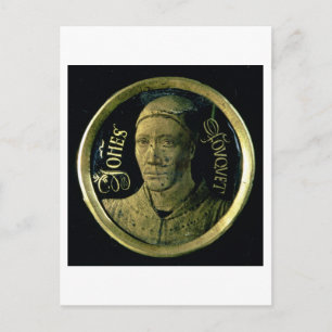 Cartão Postal Medalhão com autorretrato, c.1450 (esmalte sobre c