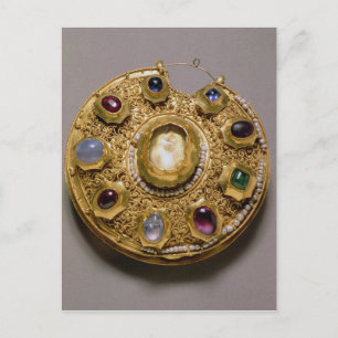 Cartão Postal Medalhão de Kolt, conjunto de ouro com pérolas e