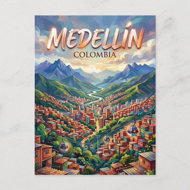 Cartão Postal Medellín Colômbia (Frente)