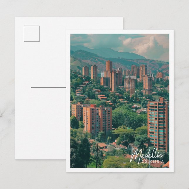 Cartão Postal Medellin Colombia Art viagem famoso (Frente/Verso)