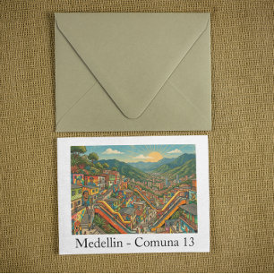 Cartão Postal Medellin Colômbia Comuna 13 Viagem Arte