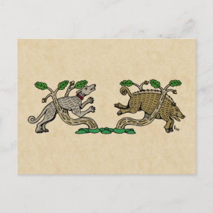 Cartão Postal Medeval Boar Hunt