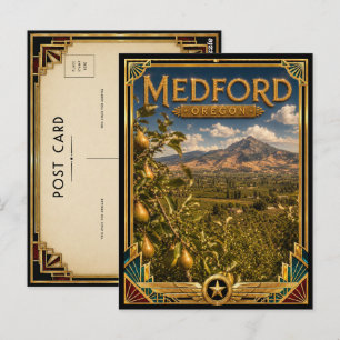 Cartão Postal Medford Oregon Arte Deco Vintage Idade Dourada