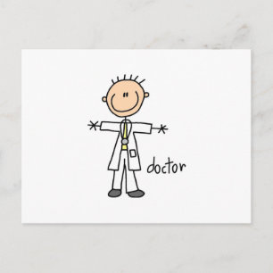 Cartão Postal Médico Boneco de Palito