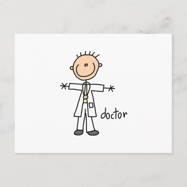 Cartão Postal Médico Boneco de Palito (Frente)