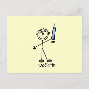 Cartão Postal Médico de Boneco de Palito Básico