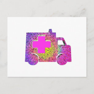 Cartão Postal médico especialista em enfermagem em ambulância