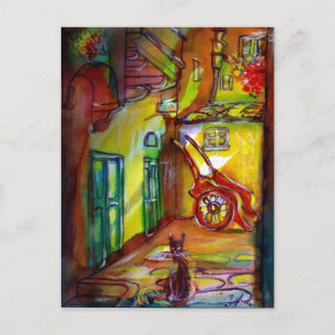 CARTÃO POSTAL MEDIEVAL BECO POR NOITE EM FLORENÇA