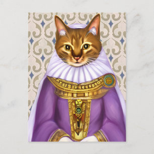 Cartão Postal Medieval Cat Maiden