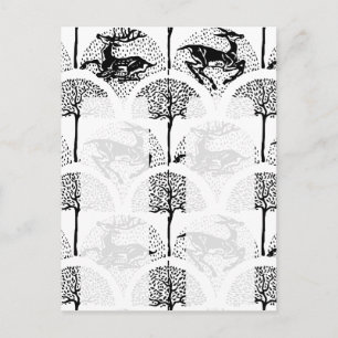 Cartão Postal Medieval Deer and Trees, souvenir 2xbookmarks post