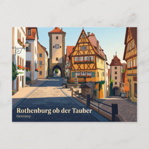 Cartão Postal Medieval Velha Cidade, Rothenburg ob der Tauber