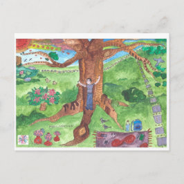 Cartão Postal Medilludesign - Abraçar um encorajamento de árvore