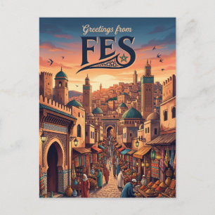 Cartão Postal Medina de Fez Marrocos