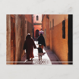 Cartão Postal Medina Streets, Marraquexe Marrocos