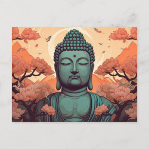 Cartão Postal Meditação Buda Arte Espiritual