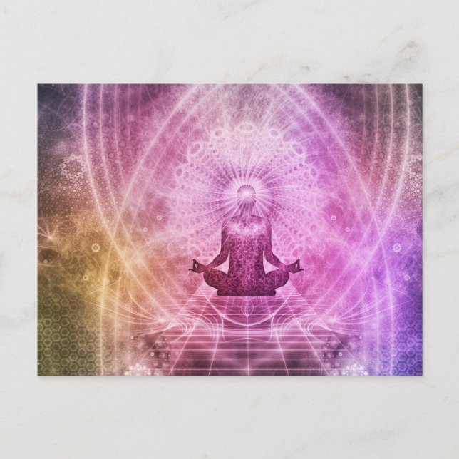 Cartão Postal Meditação Chakra Yoga Zen (Frente)