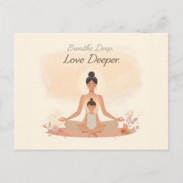 Cartão Postal Meditação de Mãe e Filho Arte Serenidade