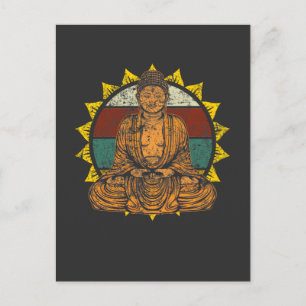 Cartão Postal Meditação de Vintage Buddha Yoga espiritual