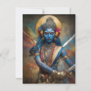 Cartão Postal Meditação do Guerreiro de Kali: Pintura da Deusa S
