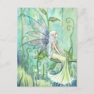 Cartão Postal Meditação Fairy Illustration Art