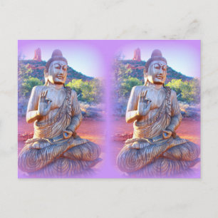 Cartão Postal meditação lavanda buddhas