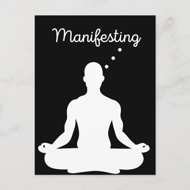 Cartão Postal Meditação Manifestante Visual para Vibes Positivas (Frente)