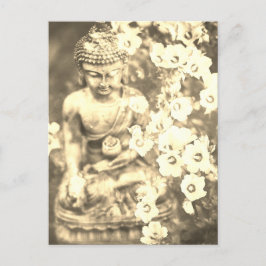 Cartão Postal *~* Meditação Zen Buddha Medita Flores Douradas
