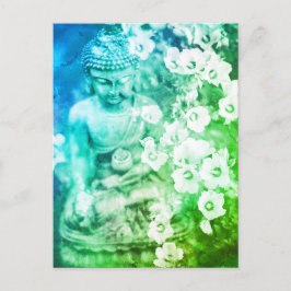 Cartão Postal *~* Meditação Zen Buddha Medita Ombre Floral