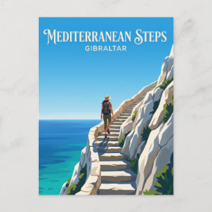Cartão Postal Mediterranean Steps, Rocha Superior, Gibraltar