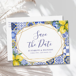 Cartão Postal Mediterranean Tile Wedding with Lemons